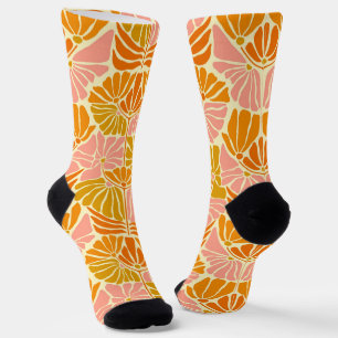 Colorful Retro Flowers Socks