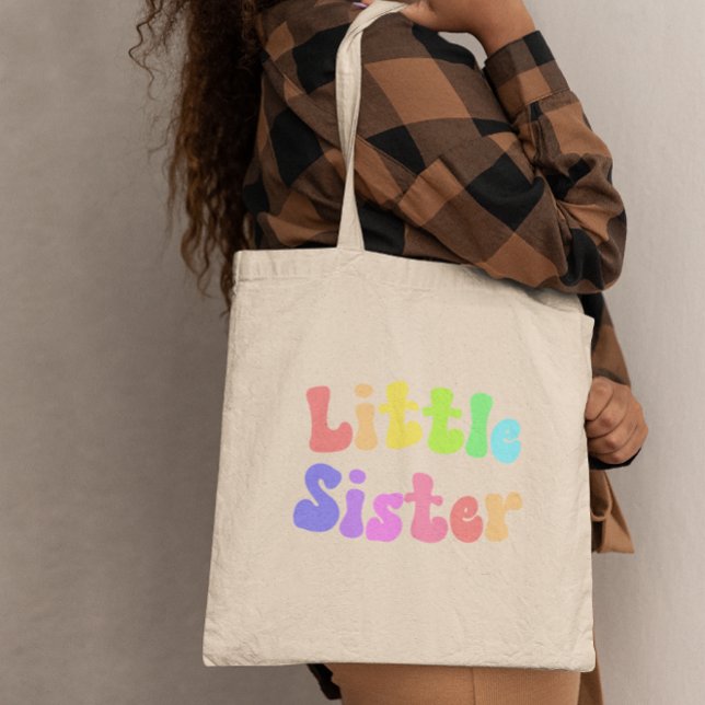 Colorful Retro Font Little Sister Tote Bag (Creator Uploaded)