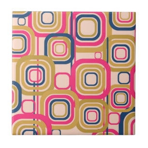 Colorful Retro Funky Pattern Tile