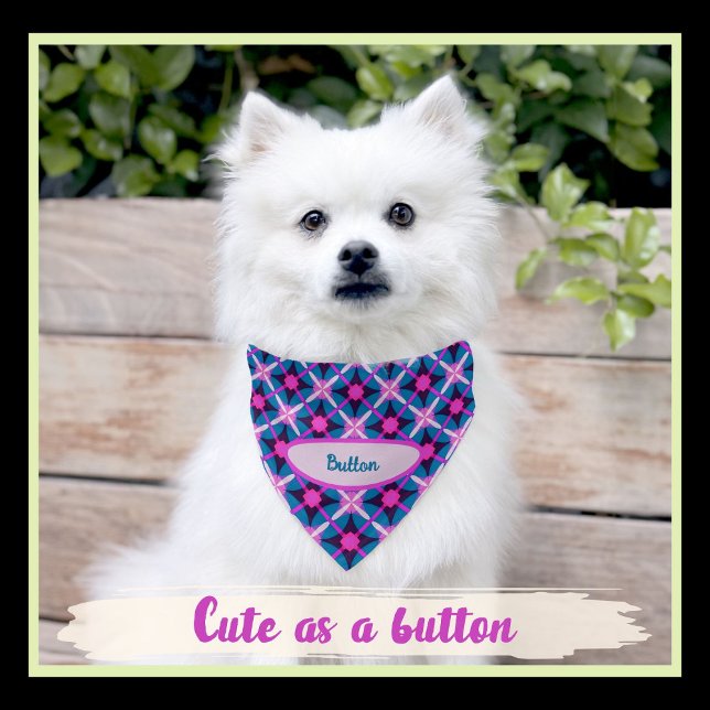 Colorful Retro Geometric Pattern  Pet Bandana Collar (Creator Uploaded)