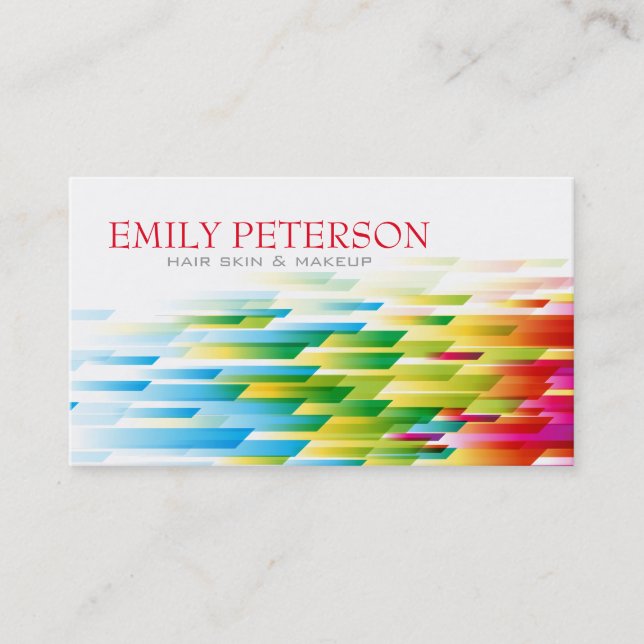 Colorful Retro Geometric Shapes Pattern Business Card (Front)