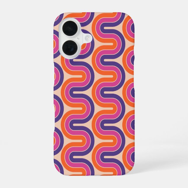 Colorful Retro Geometric Wave Design Iphone Case (Back)