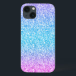 Colorful Retro Glitter And Sparkles iPhone 13 Case<br><div class="desc">Elegant simple colorful retro glitter and sparkles. Pink green and blue gradient tones glitter.</div>