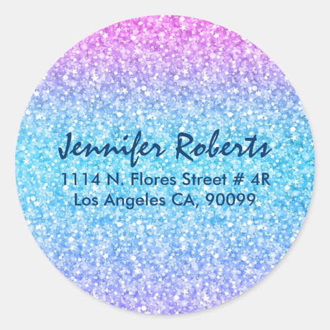 Colorful Retro Glitter And Sparkles Classic Round Sticker (Front)