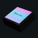 Colorful Retro Glitter And Sparkles Gift Box<br><div class="desc">Elegant simple colorful retro glitter and sparkles. Pink green and blue gradient tones glitter.</div>
