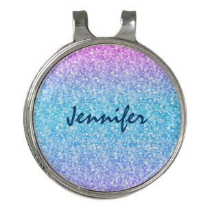Colorful Retro Glitter And Sparkles Golf Hat Clip