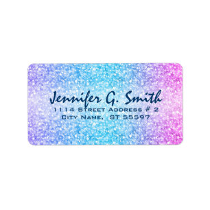 Colorful Retro Glitter And Sparkles Label