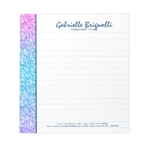 Colorful Retro Glitter And Sparkles Notepad