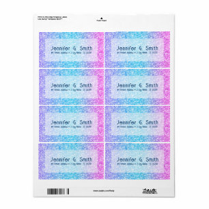 Colorful Retro Glitter And Sparkles ombre Label