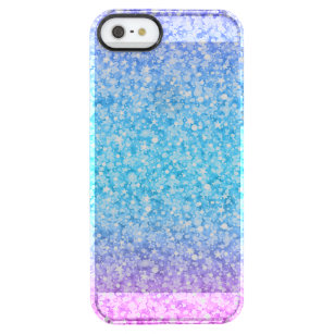 Colorful Retro Glitter And Sparkles Clear iPhone SE/5/5s Case