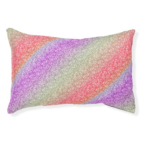 Colorful Retro Glitter Pattern Pet Bed