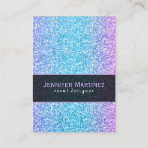 Colorful Retro Glitter & Sparkles 2a Business Card