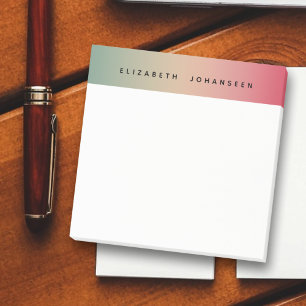Colorful Retro Gradient Custom Black Text Name Post-it Notes