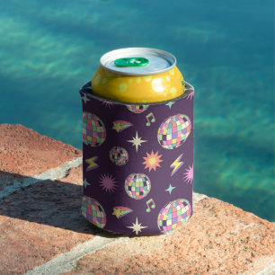Colorful Retro Groovy Disco Pattern Can Cooler