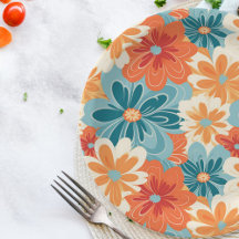 Colorful Retro Groovy Floral Hippie Pattern