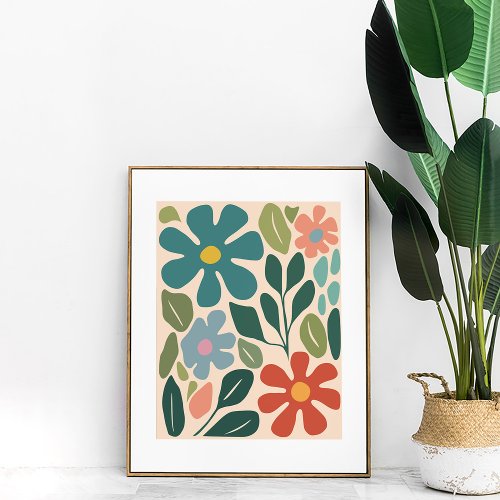 Colorful Retro Groovy Flower Market Wall Art