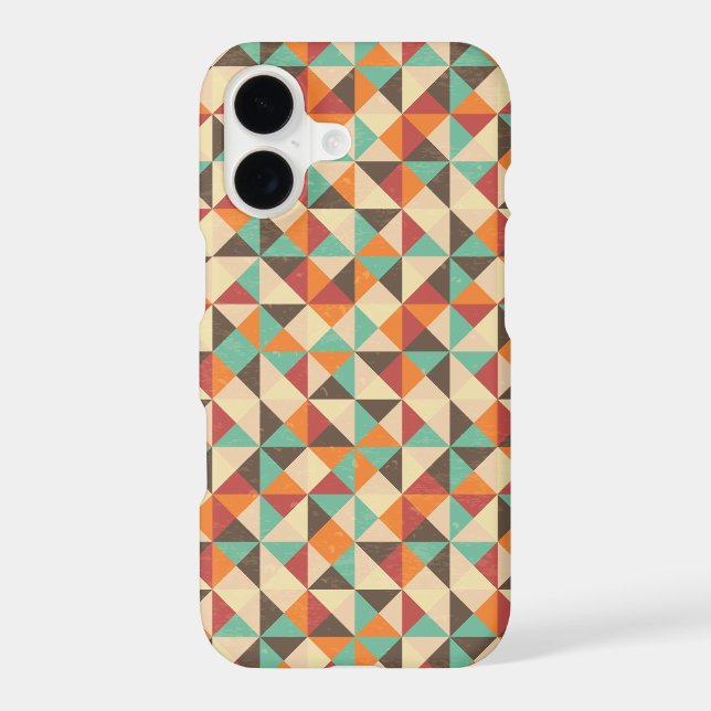 Colorful Retro Grunge Squares Pattern Iphone Case (Back)
