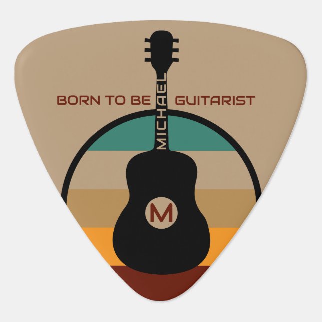 Colorful Retro Guitar Guitar Pick (Front)