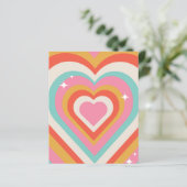 Colorful Retro Hearts with Sparkles | Valentine (Standing Front)