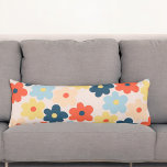 Colorful Retro Hippie Flower Pattern Body Pillow<br><div class="desc">Colorful Retro Hippie Flower Pattern</div>