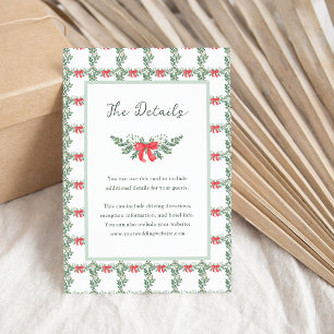 Colorful Retro Holiday Wedding Guest Details Enclosure Card