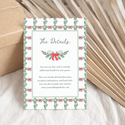 Colorful Retro Holiday Wedding  Guest Details Enclosure Card
