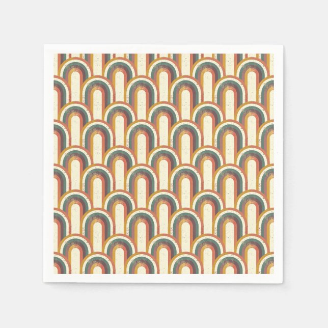 Colorful Retro-Inspired Rainbow Pattern Napkins (Front)