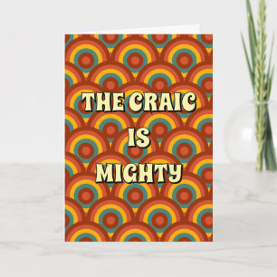 Colorful, retro, irish The craic is mighty Card