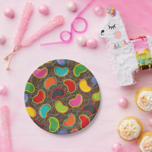 Colorful Retro Jellybeans Pop Kid's Birthday Party Paper Plates