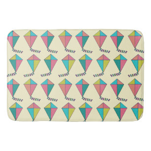 Colorful Retro Kite Pattern Bath Mat