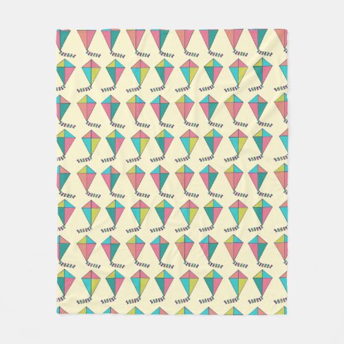 Colorful Retro Kite Pattern Fleece Blanket