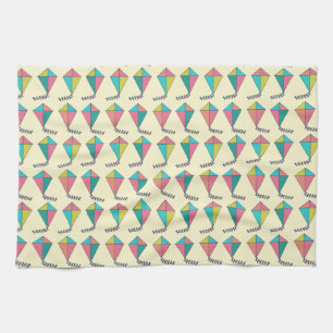 Colorful Retro Kite Pattern Towel