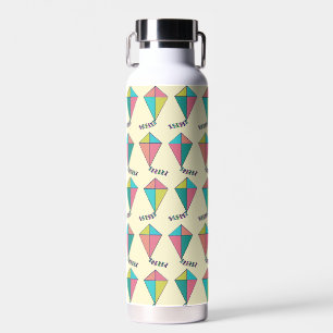 Colorful Retro Kite Pattern Water Bottle