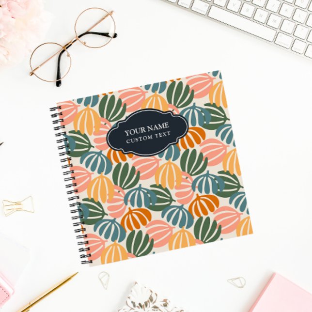 COLORFUL RETRO LEAVES GROOVY BOTANICAL NOTEBOOK (Creator Uploaded)