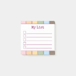 Colorful Retro Lined Checklist  Post-it Notes
