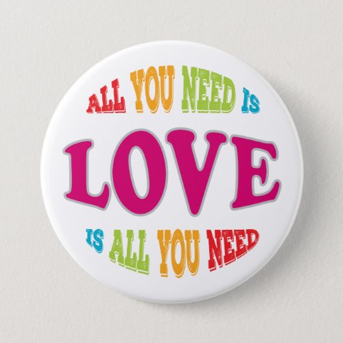 Colorful Retro Love is All You Need Button
