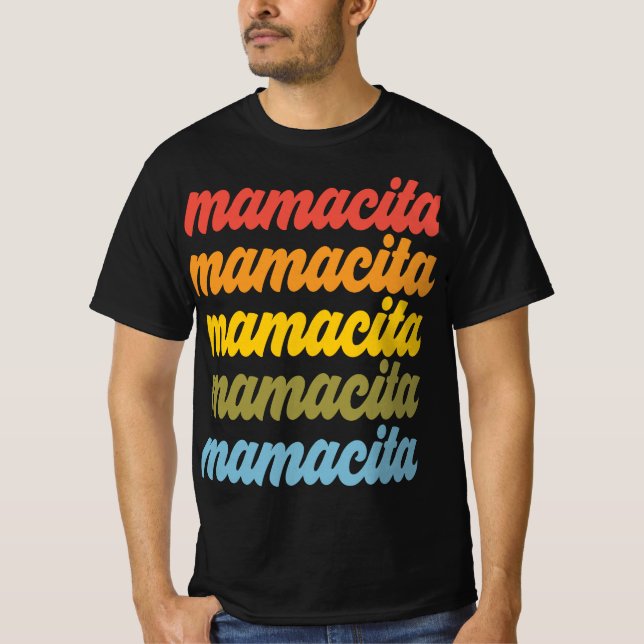 Colorful Retro Mamacita Design T-Shirt (Front)