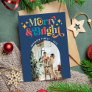 Colorful Retro Merry & Bright Christmas Photo Holiday Card