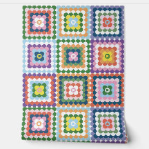 Colorful Retro Mid-Century Mid-Mod Crochet Blossom