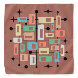 Colorful Retro Mid Century Modern Atomic Abstract Bandana