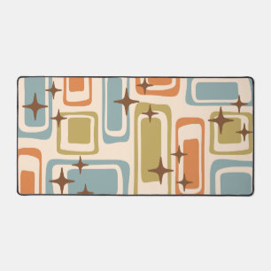 Colorful Retro Mid Century Modern Atomic Abstract Desk Mat