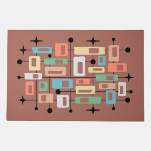 Colorful Retro Mid Century Modern Atomic Abstract Doormat
