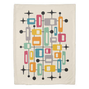 Colorful Retro Mid Century Modern Atomic Abstract Duvet Cover