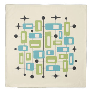 Colorful Retro Mid Century Modern Atomic Abstract Duvet Cover