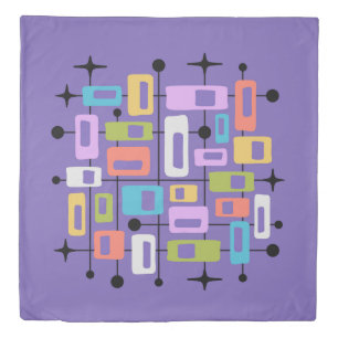 Colorful Retro Mid Century Modern Atomic Abstract Duvet Cover
