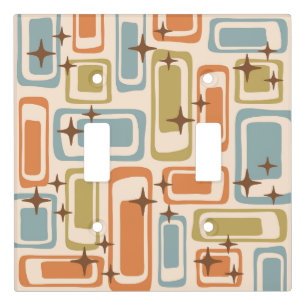Colorful Retro Mid Century Modern Atomic Abstract Light Switch Cover