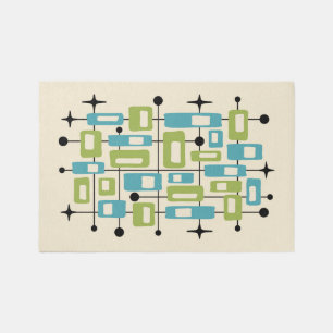 Colorful Retro Mid Century Modern Atomic Abstract Rug