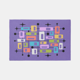 Colorful Retro Mid Century Modern Atomic Abstract Rug