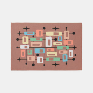 Colorful Retro Mid Century Modern Atomic Abstract Rug