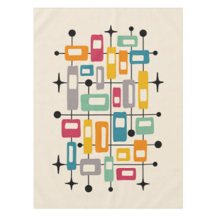 Colorful Retro Mid Century Modern Atomic Abstract Tablecloth